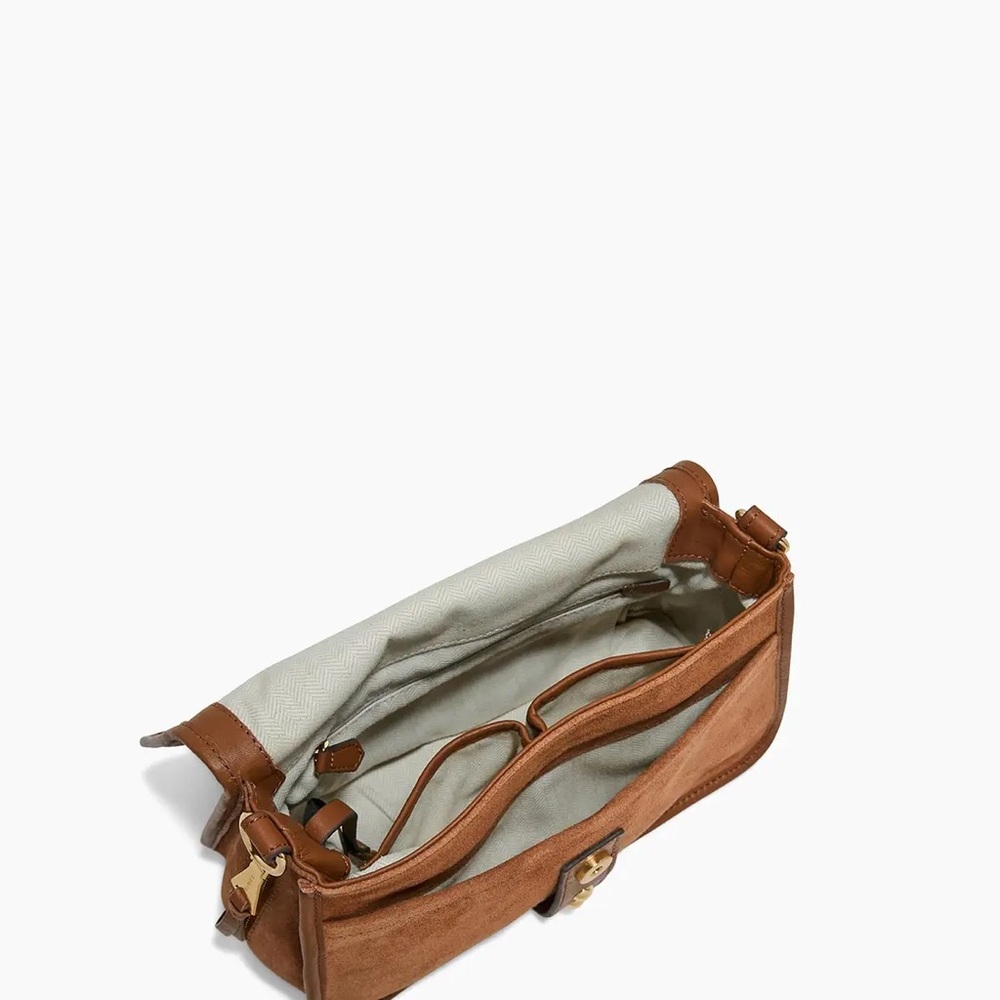 Aimee Kestenberg Chestnut Suede Flap Crossbody Bag - Picture 5 of 7